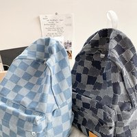 Retro Blue Checkerboard Backpack - Thumbnail 7