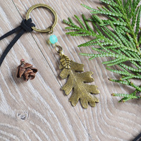 Oak Leaf Necklace, Autumn Necklace, Fall Jewelry, Leaf Necklace - Thumbnail 1