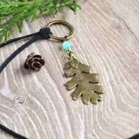 Oak Leaf Necklace, Autumn Necklace, Fall Jewelry, Leaf Necklace - Thumbnail 4