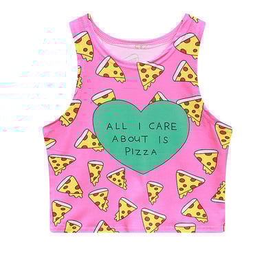 All i care about is pizza crop top