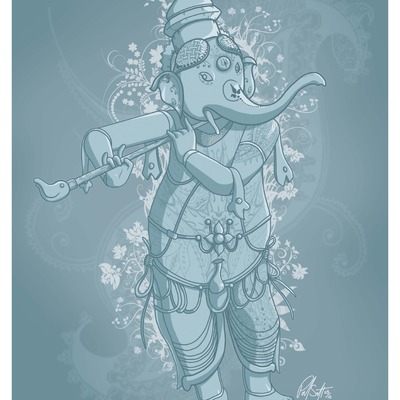 8.5" x 11" print - ganesha