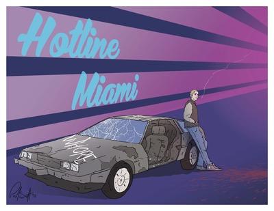 8.5" x 11" Print - Jacket & Car (Hotline Miami)