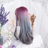 Purple Grey Mixed Long Cosplay Curly Wig - Thumbnail 2