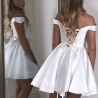 Off the Shoulder Homecoming Dresses Short Prom Dress - Thumbnail 1