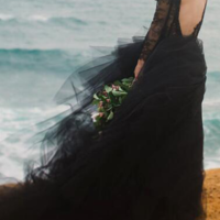 Beauty Long Sleeve Black Wedding Dresses,Lace Wedding Dresses - Thumbnail 1