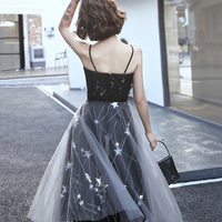 Black tulle short prom dress with star - Thumbnail 4