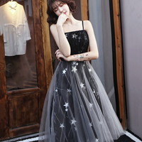 Black tulle short prom dress with star - Thumbnail 5