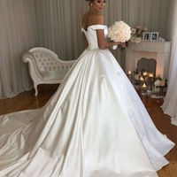 Off the Shoulder Wedding Dresses Bridal Gown GHU7 - Thumbnail 1