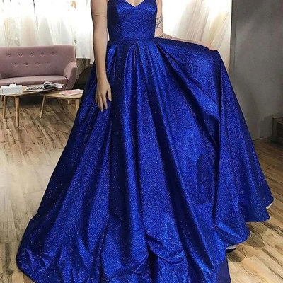 Sparkly royal blue prom dresses mk22 - Thumbnail 1