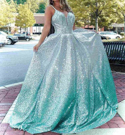 Gradient Prom Dresses Spaghetti Straps