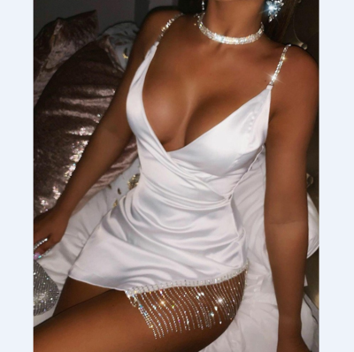 Diamond Sling Irregular Sexy Fashion Sleeveless Dress