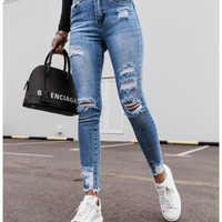 Slim Denim Trousers - Thumbnail 1