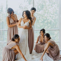 Charming A Line V Neck Chiffon Bridesmaid Dress  - Thumbnail 1