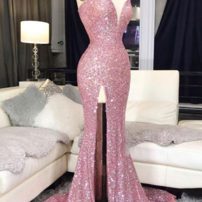 Sweetheart sequin long prom dress sexy evening dress - Thumbnail 4