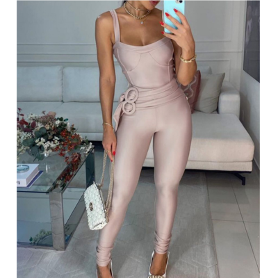 Sling skinny sleeveless jumpsuit