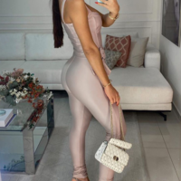 Sling Skinny Sleeveless Jumpsuit - Thumbnail 1