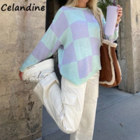 PASTEL GOTH CHECKERBOARD SWEATER - Thumbnail 4