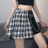 Heart Buckle Plaid Skirt - Thumbnail 1