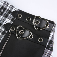 Heart Buckle Plaid Skirt - Thumbnail 4