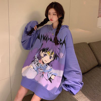 Jfashion Sailor Mars Anime Vinge Oversize Hoodie - Thumbnail 1
