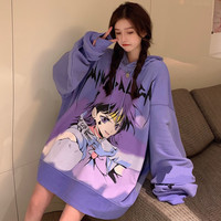 Jfashion Sailor Mars Anime Vinge Oversize Hoodie - Thumbnail 4