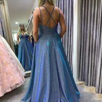 A Line Spaghetti Straps Long Prom/Evening Dresses - Thumbnail 1