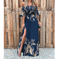 Off-The-Shoulder One-Shoulder Open-Back Sexy Bag Hip Dress - Thumbnail 1
