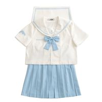 Blue Dolphin Japanese Student Sailor Uniform Seifuku Shirt Skirt Set - Thumbnail 2
