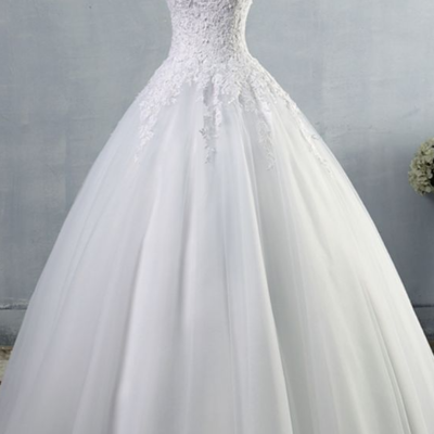 A line lace ball gown wedding dresses - Thumbnail 4