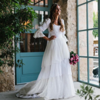 Amazing Square Wedding Dresses with Sleeves - Thumbnail 1