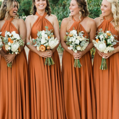 A-line halter long bridesmaid dress,  sexy bridesmaid dress