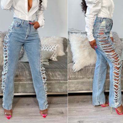 Fashion slim ripped jeans