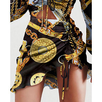 Women'S Leopard Print Long Sleeve Sexy V-Neck Dress - Thumbnail 2