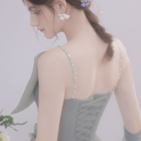 Cute tulle short prom dress green evening dress - Thumbnail 3