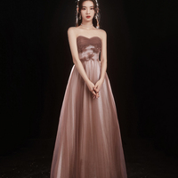 Cute tulle long A line prom dress evening dress - Thumbnail 6