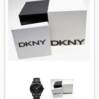 DKNY Donna Karan NY8434 Glitz Black Swarovski Crystal watch leather strap  - Thumbnail 1