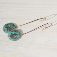 Sea Foam Copper Earrings - Thumbnail 2