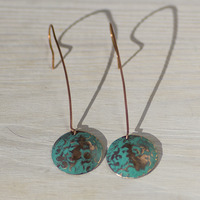 Sea Foam Copper Earrings - Thumbnail 1