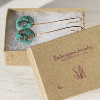 Sea Foam Copper Earrings - Thumbnail 4