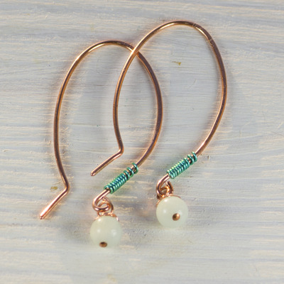 Turquoise copper drop earrings