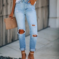 Fashion Women'S Ripped High Waist Stretch Slim Denim Pants - Thumbnail 2