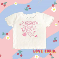 Cupid Love Heart Embroidery Tee - Thumbnail 1