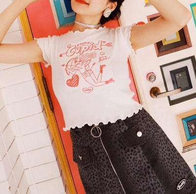 Cupid Love Heart Embroidery Tee