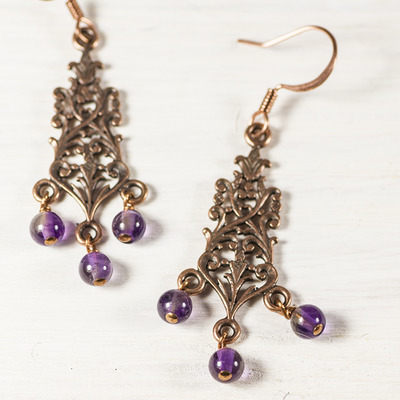 Copper Filigree Earrings