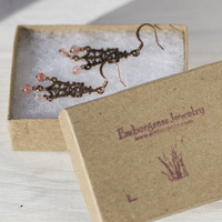 Copper Filigree Earrings - Thumbnail 4