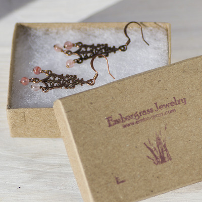 Copper filigree earrings