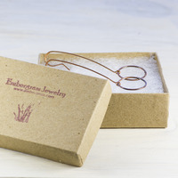 Long Copper Circle Earrings - Thumbnail 3