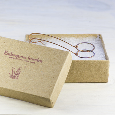 Long copper circle earrings