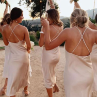 Sheath silk bridesmaid dress Under 100 - Thumbnail 1