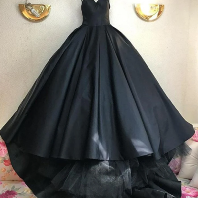 Sweetheart mermaid black long prom dresses evening dress - Thumbnail 5